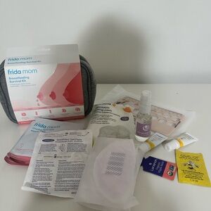 Frida Mom Breastfeeding breast care Kit with Gray Pouch
